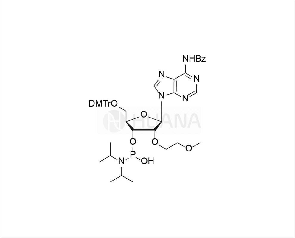 DMTr-2'-O-MOE-rA(Bz)-3'-CE-(1-هيدروكسي-N،N-ديزوبروبيل)فوسفوراميديت