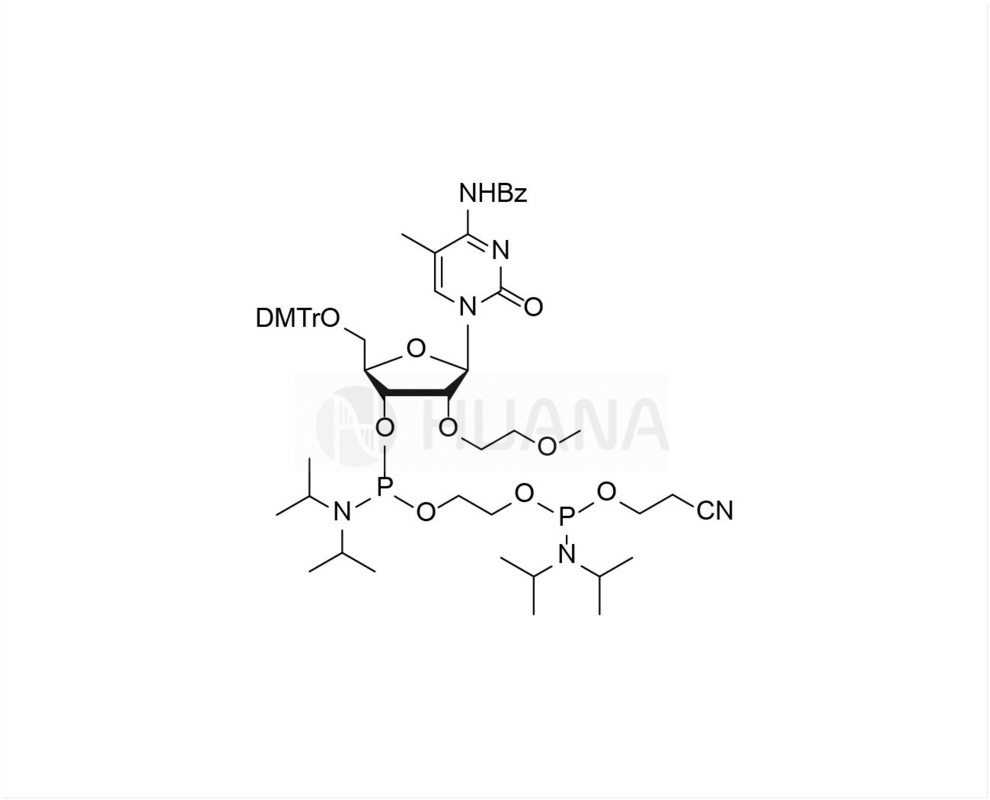 5'-O-DMT-2'-O-MOE-5-Me-rC ((Bz)-3'- ((2-سيانوتوكسي)) ((ديزوبروبيلامينو) فوسفوراميديت) - إيثيل-ديزوبروبيلفوسفوراميديت